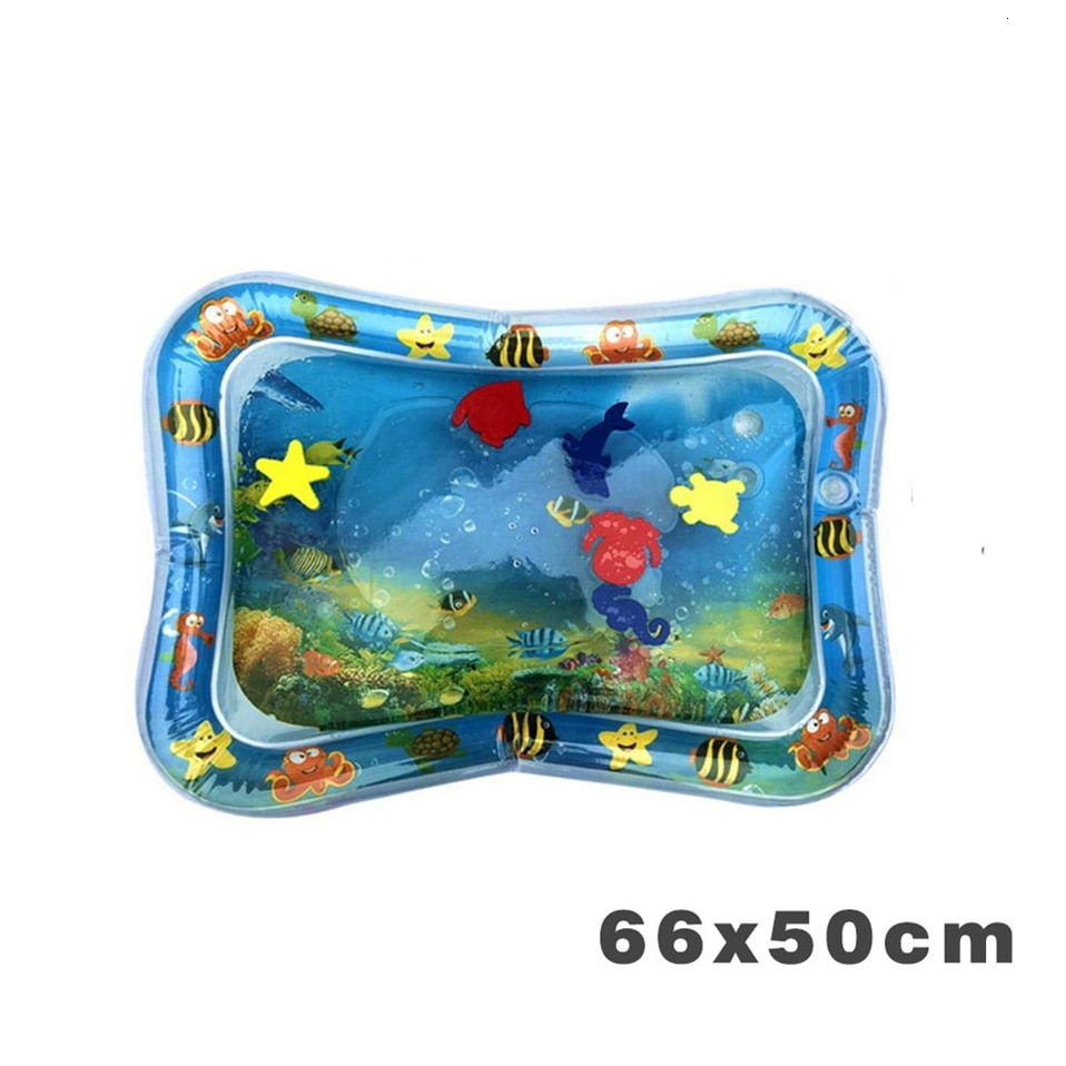 Baby Water Playing Mat Inflatable Aquarium Tummy Time Toy Water Cushion Infants Toddlers Water Fill Prostrate Water Mat Pad